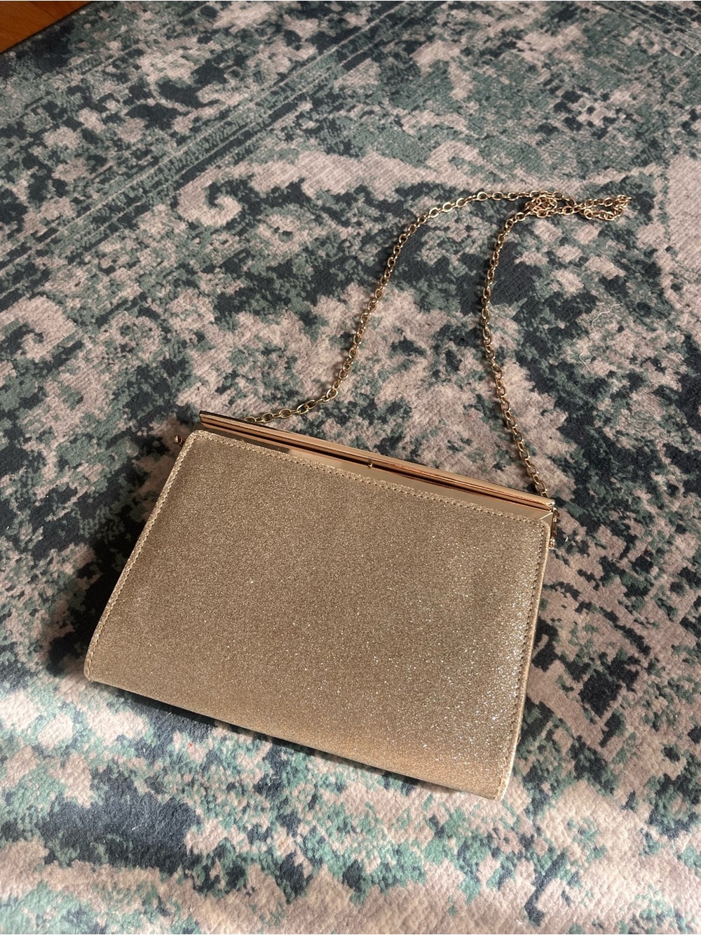 Aldo Gold Glitter Chain Shoulder Bag - Elegant Evening Handbag